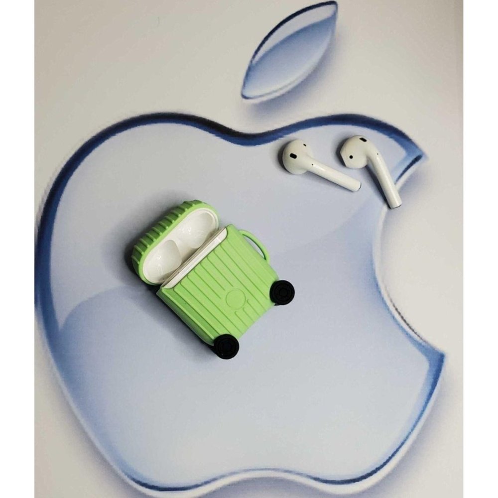Airpods Gen 1/2 Case Mini Suitcase Silicone, Mint Green - Picture 2 of 2